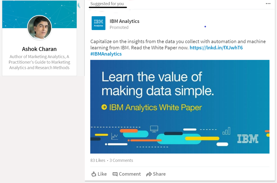 Native advertising example - IBM analytics