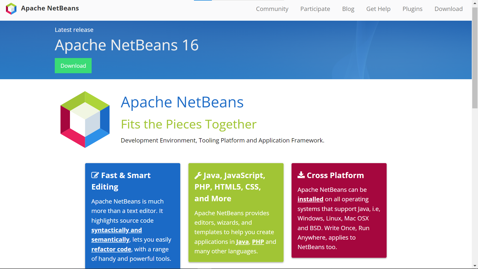 NetBeans, an IDE platform for developing websites.