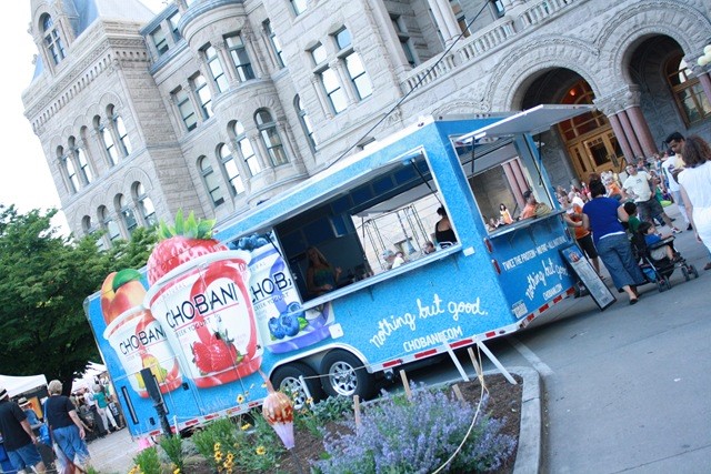 Chobani's digital marketing strategy. CHOmobile sampling truck used for handing out 
         free cups of Chobani yogurt at festive and family-friendly events.