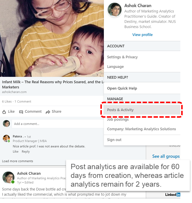 LinkedIn Analytics: Posts and Articles